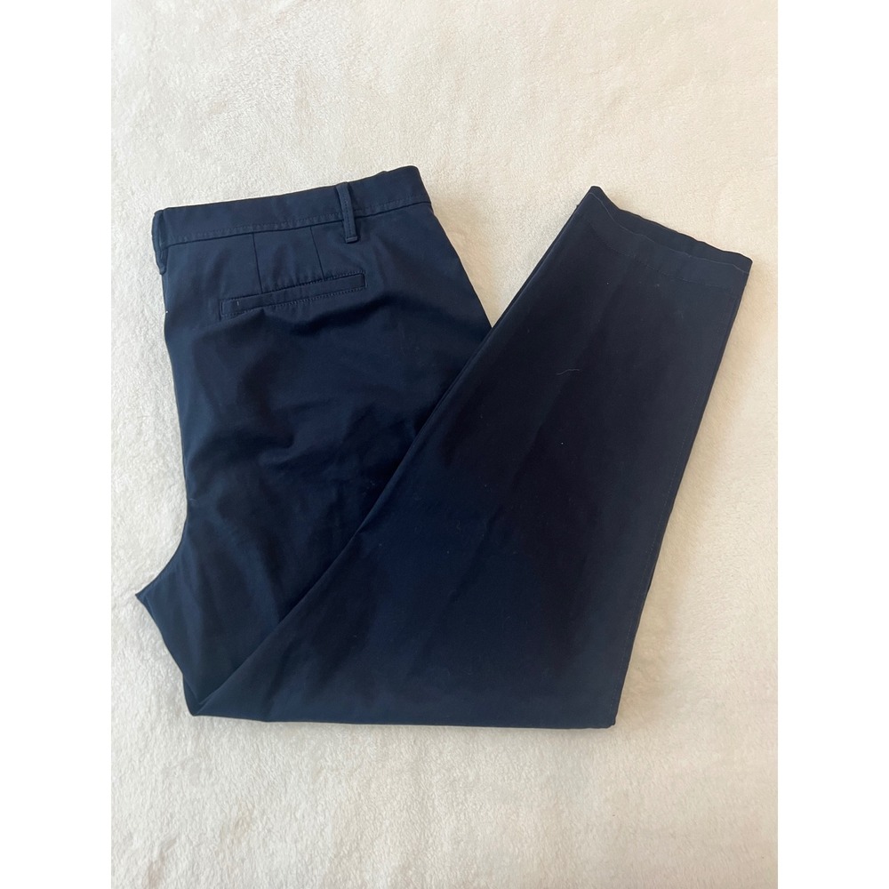 Talbots Petites Girlfriend Chino Pants size 16P Navy Stretch Cotton Trousers